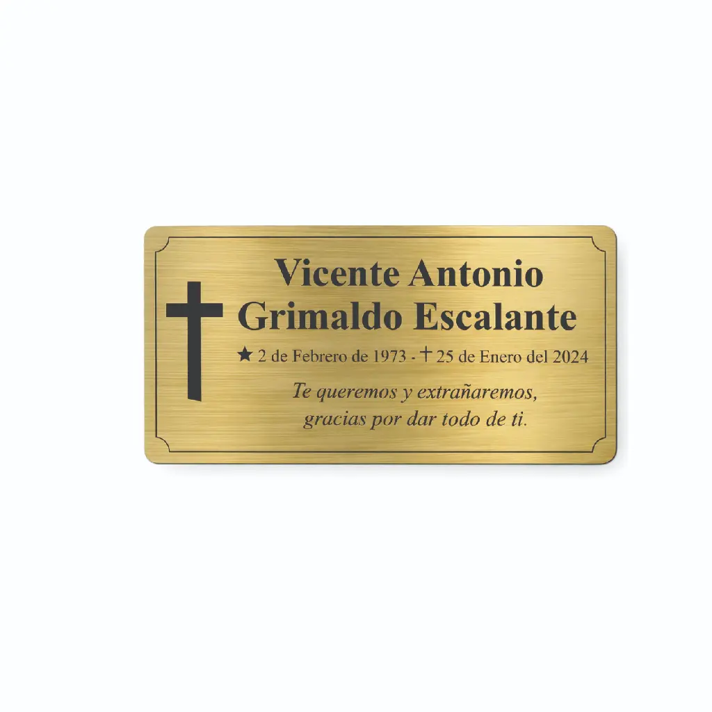 Placa Funeraria 24x12cm