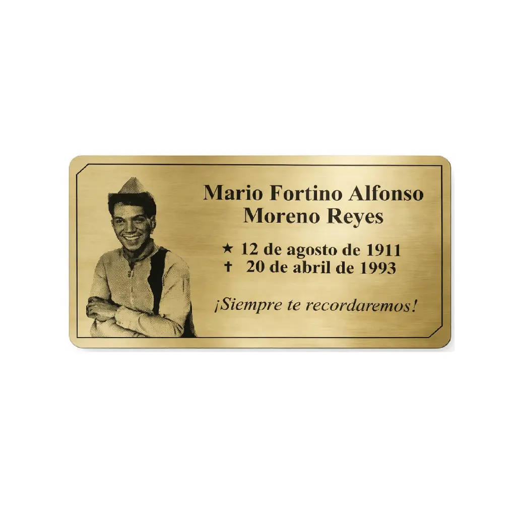 Placa Funeraria 40x20cm con Foto 